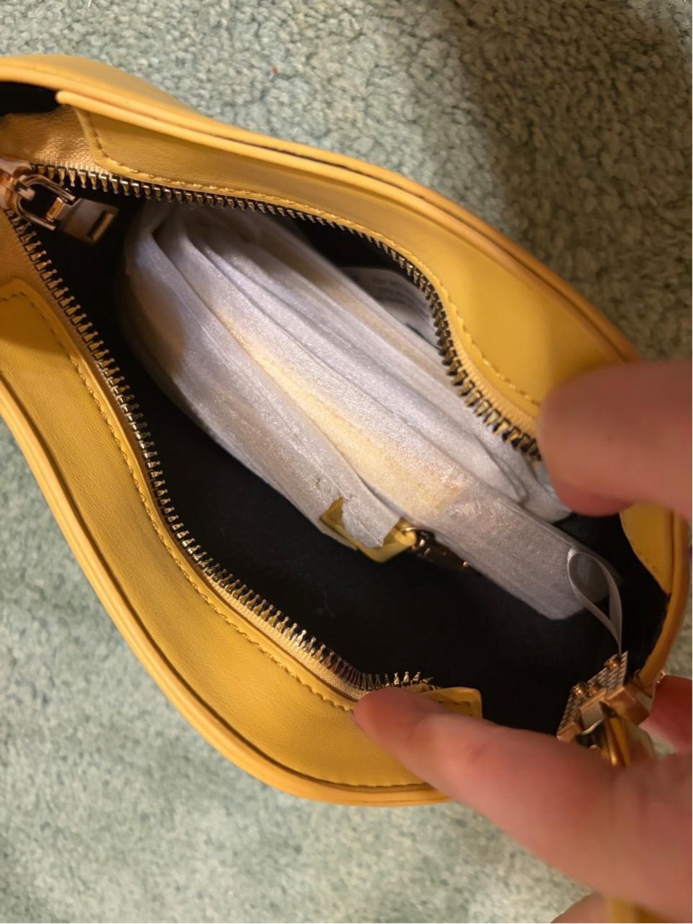 Melie Bianco Mustard Yellow Sculpted Top-Handle Mini Bag - Picture 7 of 8